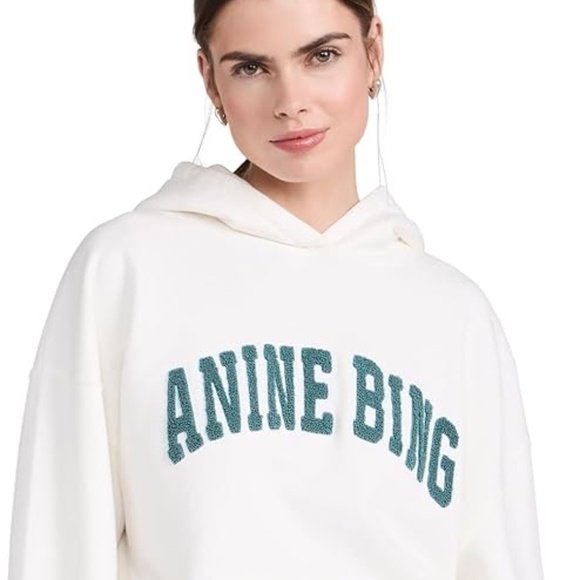 Anine Bing Tops - Anine Bing Harvey Cotton Logo Hoodie NWT